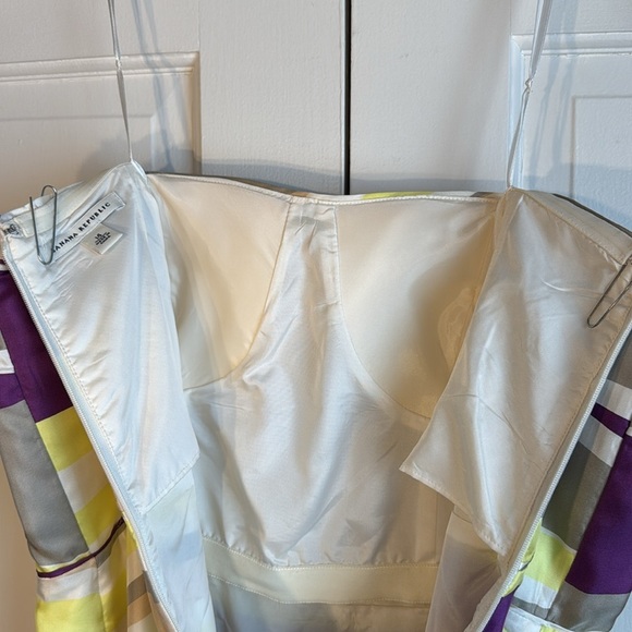 Beautiful Banana Republic Women’s Strapless Silk Dress Size 14 colorful stripes! - Picture 8 of 15